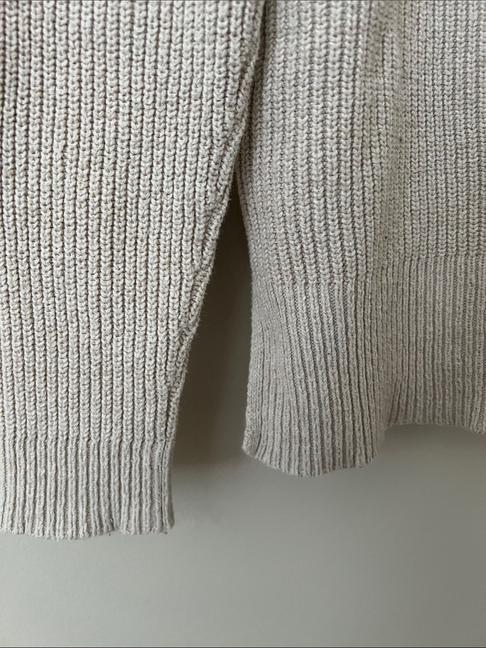 Madewell | Beige Slouchy Ribbed Crewneck Sweater Front Pocket #AA782 Size S - Picture 9 of 17